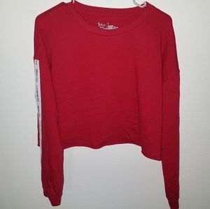 NYC 1982 Red Cropped Long Sleeved Tee